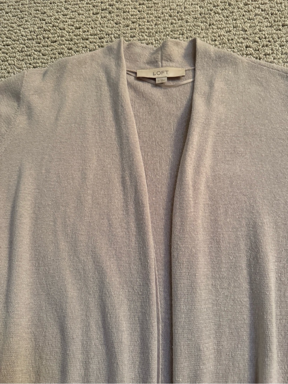 LOFT Light Taupe Open-Front Cardigan with Pockets SZ Medium